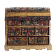 Load image into Gallery viewer, Collectible Leather and Wood Jewelry Box - Antique Tan | NOVICA