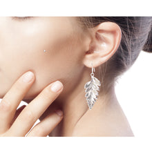 Load image into Gallery viewer, Silver Plated Natural Leaf Earrings - Fern Love | NOVICA