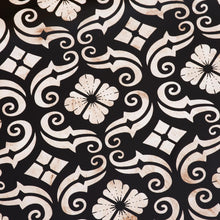 Load image into Gallery viewer, Handmade Black Reverse Painted Glass Serving Tray - Floral Muse | NOVICA