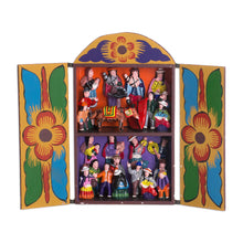 Load image into Gallery viewer, Folk Art Wood Retablo Sculpture from Peru - Yawar Fiesta | NOVICA