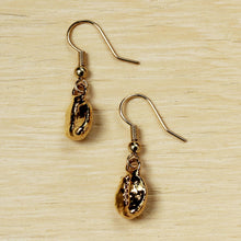 Load image into Gallery viewer, Unique Gold Plated Coffee Bean Dangle Earrings - Coffee Chic | NOVICA