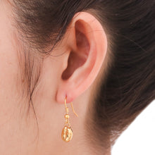 Load image into Gallery viewer, Unique Gold Plated Coffee Bean Dangle Earrings - Coffee Chic | NOVICA