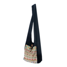 Load image into Gallery viewer, Cotton Patterned Shoulder Bag Handmade in Thailand - Happy Geometry | NOVICA