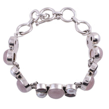 Load image into Gallery viewer, Pearl Rose Quartz and Garnet Bracelet from India - A Spell of Romance | NOVICA