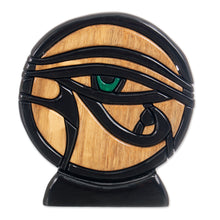 Load image into Gallery viewer, Unique Hand Crafted Cultural Wood Sculpture - Eye of Horus | NOVICA