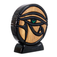 Load image into Gallery viewer, Unique Hand Crafted Cultural Wood Sculpture - Eye of Horus | NOVICA