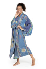 Load image into Gallery viewer, Women's Hand Made Batik Robe - Blue Baliku | NOVICA