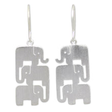 Load image into Gallery viewer, Sterling Silver Dangle Earrings - Elephant Stack | NOVICA