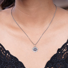 Load image into Gallery viewer, Hand Crafted Floral Amethyst and Sterling Silver Necklace - Sacred Lilac Lotus | NOVICA