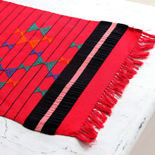 Load image into Gallery viewer, Cotton Table Runner Red Handmade India - Festive Constellations | NOVICA