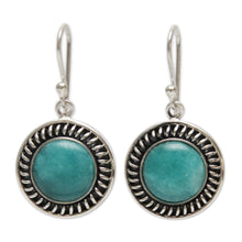 Load image into Gallery viewer, Hand Made Sterling Silver Dangle Amazonite Earrings - Moon Over Lima | NOVICA