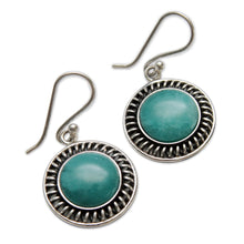 Load image into Gallery viewer, Hand Made Sterling Silver Dangle Amazonite Earrings - Moon Over Lima | NOVICA
