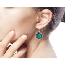 Load image into Gallery viewer, Hand Made Sterling Silver Dangle Amazonite Earrings - Moon Over Lima | NOVICA