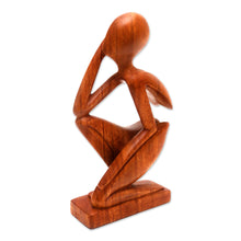 Load image into Gallery viewer, Hand Made Thought and Meditation Wood Sculpture - Alone | NOVICA