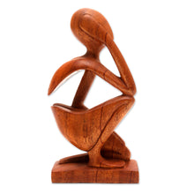 Load image into Gallery viewer, Hand Made Thought and Meditation Wood Sculpture - Alone | NOVICA