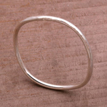 Load image into Gallery viewer, Polished Round Sterling Silver Bangle Bracelet - Simplicity in the Round | NOVICA