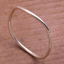 Load image into Gallery viewer, Polished Round Sterling Silver Bangle Bracelet - Simplicity in the Round | NOVICA