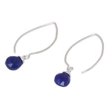 Load image into Gallery viewer, Sterling Silver and Lapis Lazuli Dangle Earrings - Sublime | NOVICA