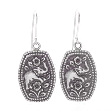 Load image into Gallery viewer, Sterling silver flower earrings - Elephant Roses | NOVICA
