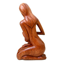 Load image into Gallery viewer, Hand Carved Suar Wood Sculpture - Mother and Her Child | NOVICA