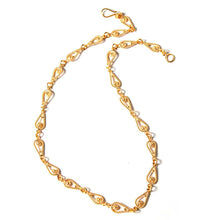 Load image into Gallery viewer, Handmade 21K Gold Plated Link Chain Necklace - Spiral Teardrops | NOVICA