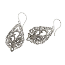 Load image into Gallery viewer, Handcrafted Floral Sterling Silver Dangle Earrings - Fern Flowers | NOVICA