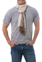 Load image into Gallery viewer, Hand Crafted Men's Alpaca Wool Patterned Scarf - Nazca Warmth | NOVICA