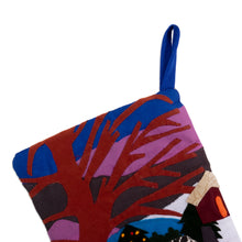 Load image into Gallery viewer, Applique Christmas stocking - Winter Wonderland | NOVICA