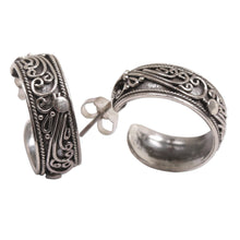 Load image into Gallery viewer, Silver half hoop earrings - Eden | NOVICA