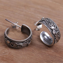 Load image into Gallery viewer, Silver half hoop earrings - Eden | NOVICA