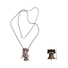 Load image into Gallery viewer, Sterling Silver and Amethyst Pendant Necklace - Wise Owl | NOVICA