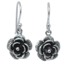 Load image into Gallery viewer, Thai Floral Sterling Silver Dangle Earrings - Loy Kratong Rose | NOVICA