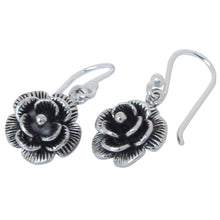 Load image into Gallery viewer, Thai Floral Sterling Silver Dangle Earrings - Loy Kratong Rose | NOVICA