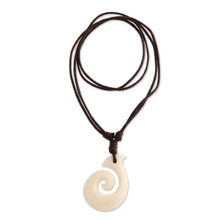 Load image into Gallery viewer, Handcrafted Cow Bone Pendant Necklace - Hook Me Up | NOVICA