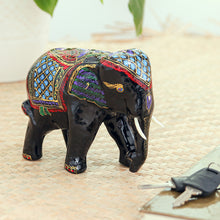 Load image into Gallery viewer, Lacquered Wood Figurine - Young Thai Elephant | NOVICA