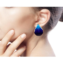 Load image into Gallery viewer, Natural Flower Button Earrings - Chiang Mai Sky | NOVICA