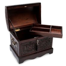 Load image into Gallery viewer, Colonial Tooled Leather Jewelry Box - Inca Domain | NOVICA