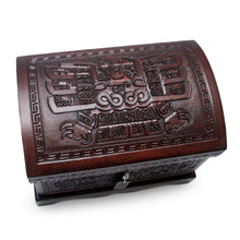 Load image into Gallery viewer, Colonial Tooled Leather Jewelry Box - Inca Domain | NOVICA