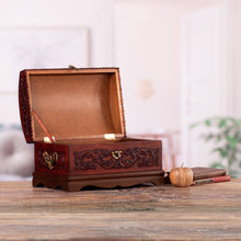 Load image into Gallery viewer, Decorative Chest Colonial Leather Jewelry Box - Colonial Legacy | NOVICA