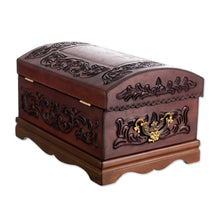 Load image into Gallery viewer, Decorative Chest Colonial Leather Jewelry Box - Colonial Legacy | NOVICA