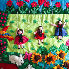 Load image into Gallery viewer, Fair Trade Folk Art Patterned Applique Cushion Cover - Spring Fun | NOVICA