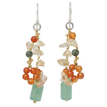 Load image into Gallery viewer, Pearl and Rose Quartz Cluster Earrings - Forest Love | NOVICA
