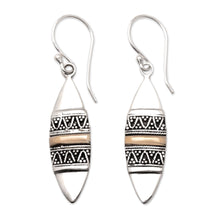 Load image into Gallery viewer, Hand Made Sterling Silver and 18k Gold Earrings - Golden Bali Surfboards | NOVICA