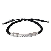 Load image into Gallery viewer, Thai Hill Tribe Sterling Silver Bracelet - Infinite Legend in Black | NOVICA