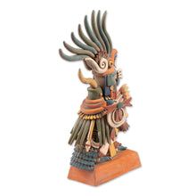 Load image into Gallery viewer, Mexican Aztec War God Archaeological Ceramic Sculpture - Huitzilopochtli | NOVICA