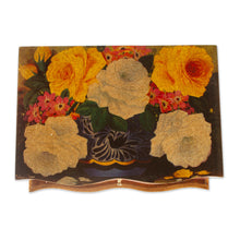 Load image into Gallery viewer, Handcrafted Floral Decoupage Jewelry Box - Bright Bouquet | NOVICA