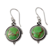 Load image into Gallery viewer, Green Sterling Silver Earrings Fair Trade Jewelry - Splendor | NOVICA