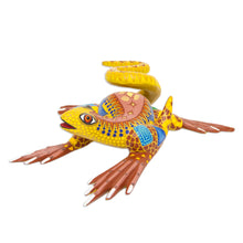 Load image into Gallery viewer, Hand Crafted Mexican Folk Art Yellow Lizard Sculpture - Rainbow Iguana | NOVICA