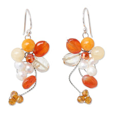 Load image into Gallery viewer, Unique Beaded Carnelian Earrings - Radiant Bouquet | NOVICA