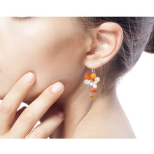 Load image into Gallery viewer, Unique Beaded Carnelian Earrings - Radiant Bouquet | NOVICA